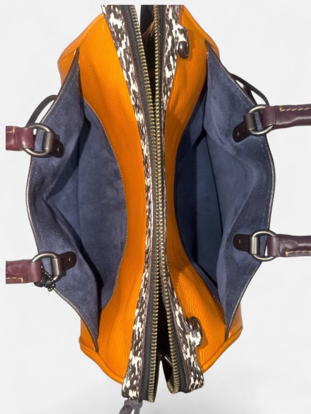 Coach 1941 Rogue Satchel 58841 Butterscotch Pebble Leather Snake Trim Doctor Bag - Picture 8 of 16